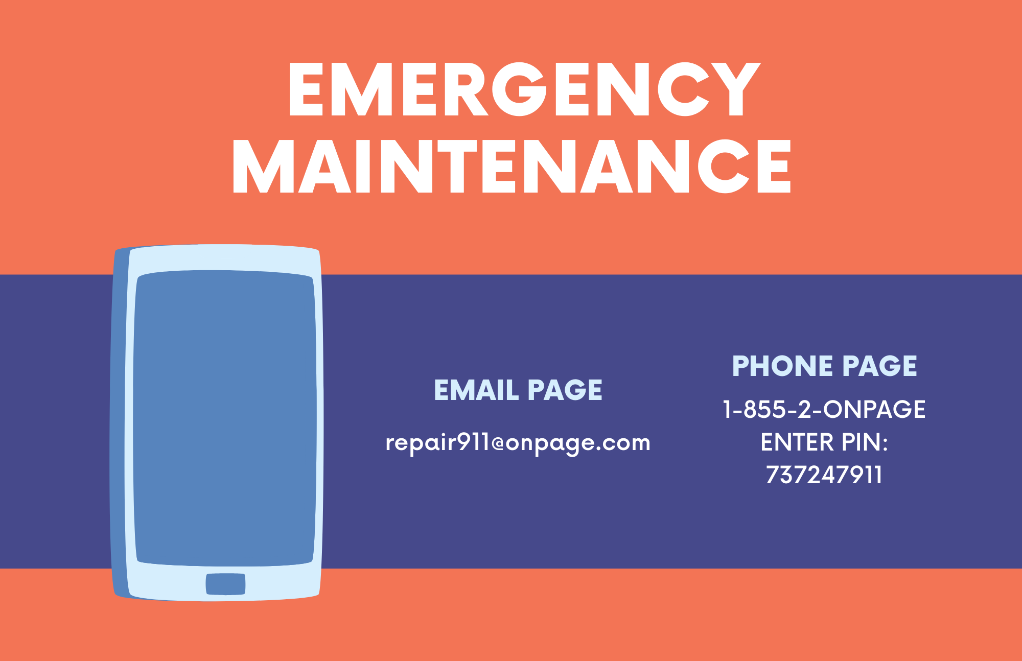 Emergency Maintenance Legacy Oak Realty